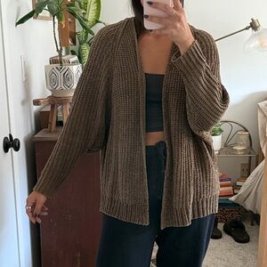 Urban Outfitters Brown/Green Ribbed Cardigan